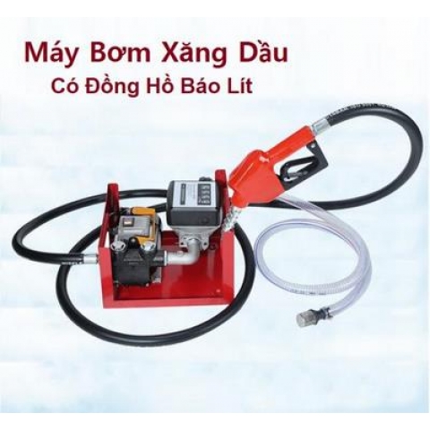 Máy Bơm Xăng, Bơm Dầu, Bơm Nhớt, Bơm Nhiên Liệu Dùng Điện 220v Có Đồng Hồ Báo Dung Lượng Lít