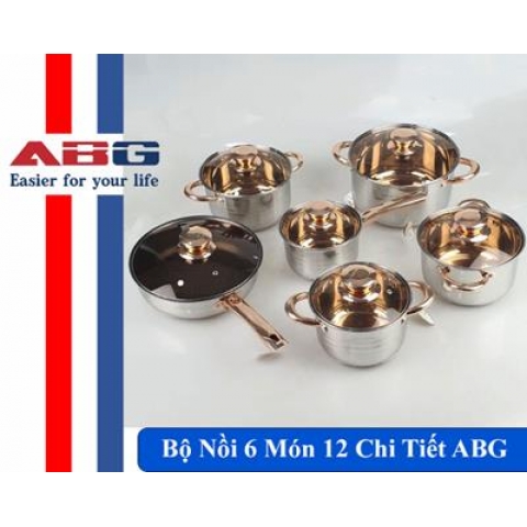 Bộ Nồi 6 Món 12 Chi Tiết ABG