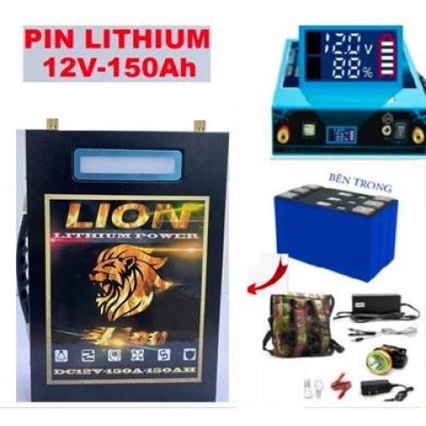 Pin lithium 12v-150Ah, Bình ác quy pin Lion 150A công nghệ pin mới thay thế bình ác quy thông thường siêu nhẹ