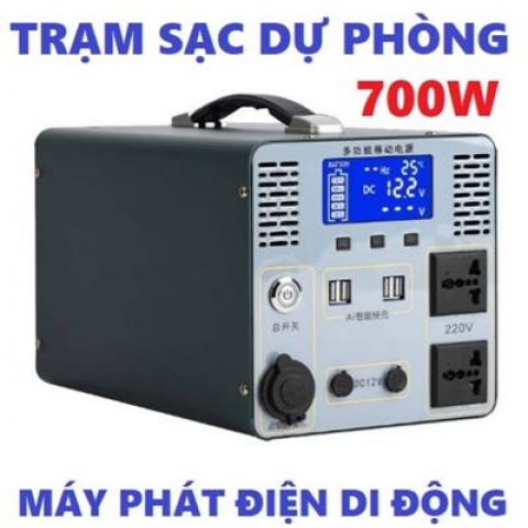 Trạm sạc dự phòng - Máy phát điện di động 420.000mAh-700W-sạc nhanh- Cổng điện 220V-700W tích hợp