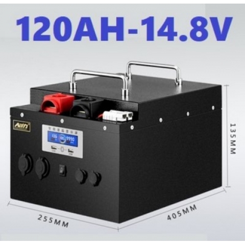 Bình Pin Lithium 14,8V-120AH Dung lượng đủ CÓ LED hiển thị- Đủ Công Suất