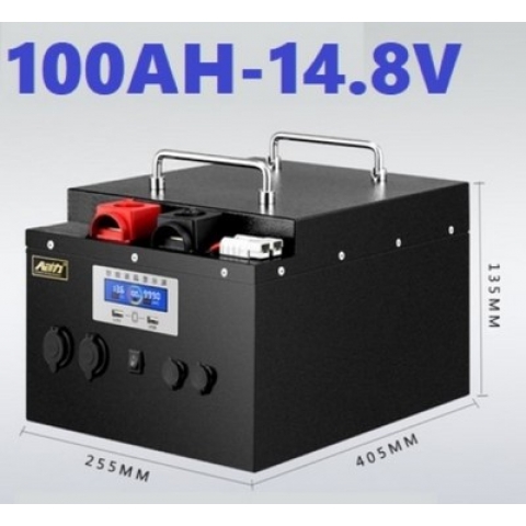 Bình Pin Lithium 14,8V-100AH Dung lượng đủ CÓ LED hiển thị- Đủ Công Suất - 14,8V-100AHNEW