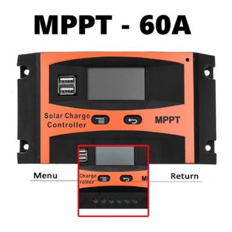 Điều khiển sạc năng lượng mặt trời MPPT 60A tự nhận bình 1224Vcông nghệ MPPT hiệu suất cao tổn hao ít - 60A TNS - MPPT 60A
