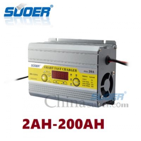 Bộ sạc bình ắc quy thông minh 12V-20A có màn hình hiển thị từ 2Ah đến 200Ah