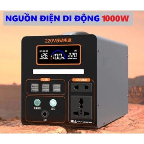 Trạm sạc dự phòng - Máy phát điện di động 38.000mAh-1000W-sạc nhanh- Cổng điện 220V-1000W tích hợp