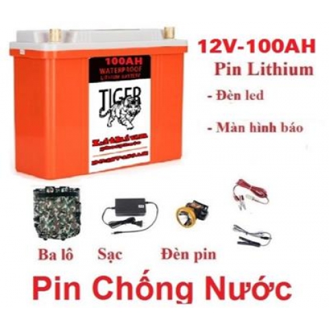 Bình Pin lithium 12V - 100Ah Chống thấm nước 