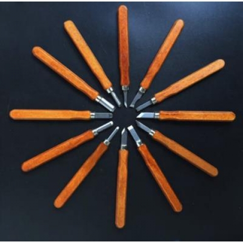Bộ 8-12 dao khắc, đục, tiện gỗ cao cấp V2