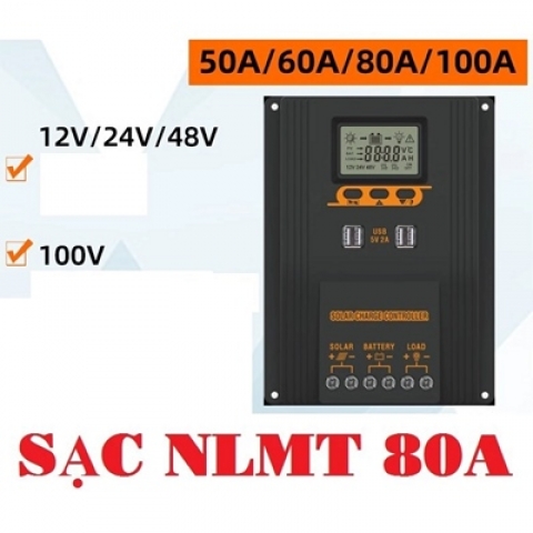 MPPT 80A Điều khiển năng lượng mặt trời Phiên Bản 12V 24V 50A60A80A 100A - Phân loại 80A