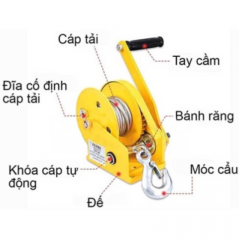 Tời quay tay tự hãm 1200LBS