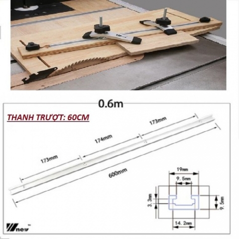 Thanh ray trượt bàn cưa dài 60cm