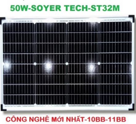 Tấm Pin Mono Năng Lượng Mặt Trời MONO-50W-SOYER TECH-ST32M-50W18V PV Module-Hàng Chính Hãng - Bảo hành 10 năm
